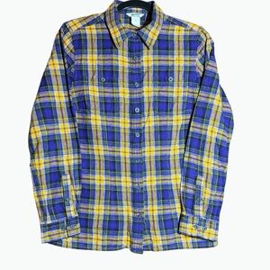 Duluth Trading Co. Men’s Purple and Yellow Plaid Flannel Shirt